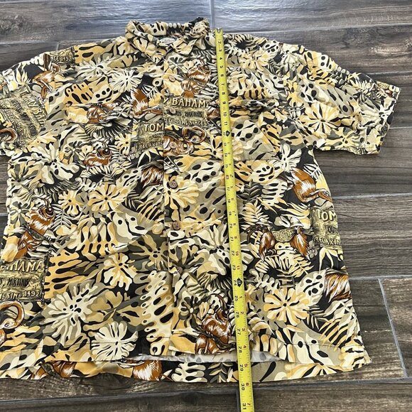 tommy bahama Button Down shirt Florals Birdies Yellow Size large Hawaiian - Picture 4 of 6